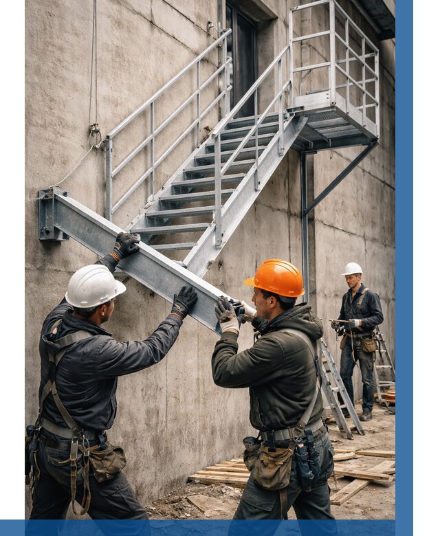 Монтаж металлических лестниц в Рославле от 15414 р. | ВЫСОТНИК-Рлв