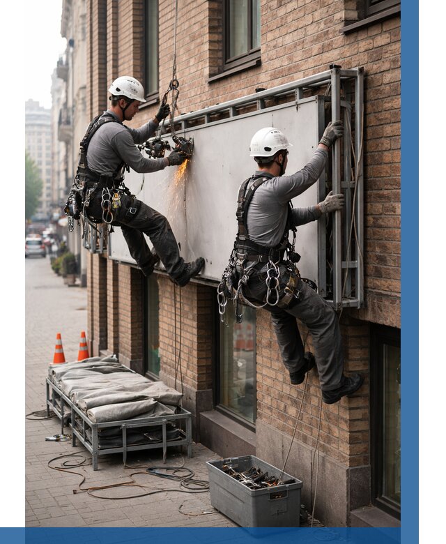 Демонтаж рекламной вывески в Рославле от 6679 р. | ВЫСОТНИК-Рлв