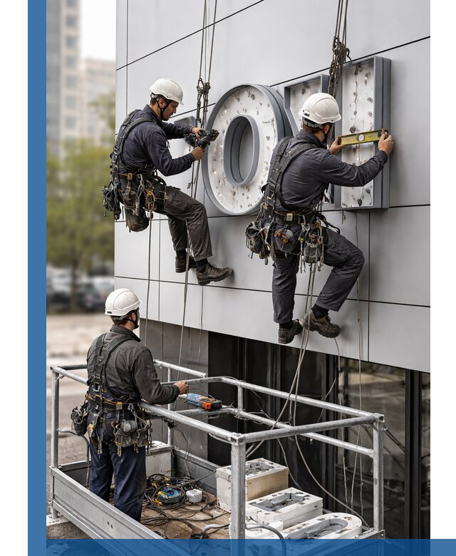 Профессиональный монтаж световых букв в Рославле под ключ