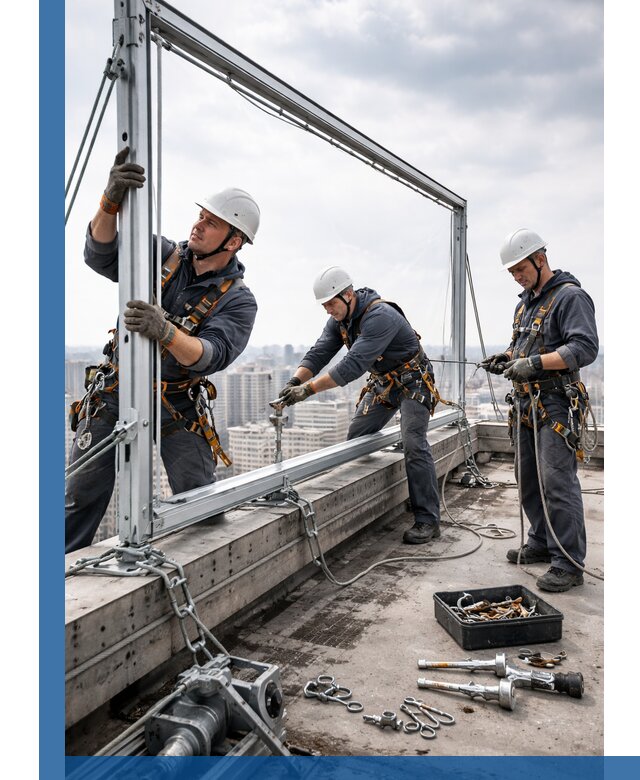 Монтаж крышных рекламных конструкций под ключ в Рославле