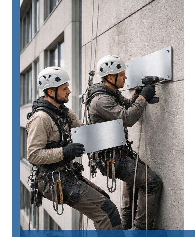 Монтаж табличек и указателей в Рославле для зданий и сооружений