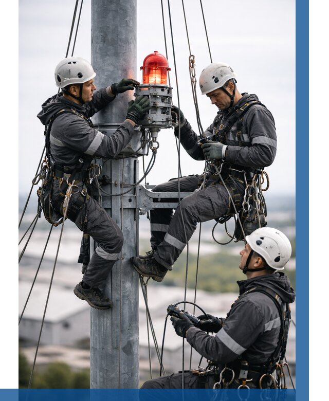 Монтаж заградительных огней в Рославле от 8735 р. | ВЫСОТНИК-Рлв