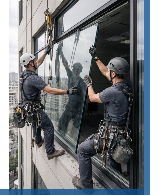 Замена стеклопакетов на высоте в Рославле от 5652 р. | ВЫСОТНИК-Рлв