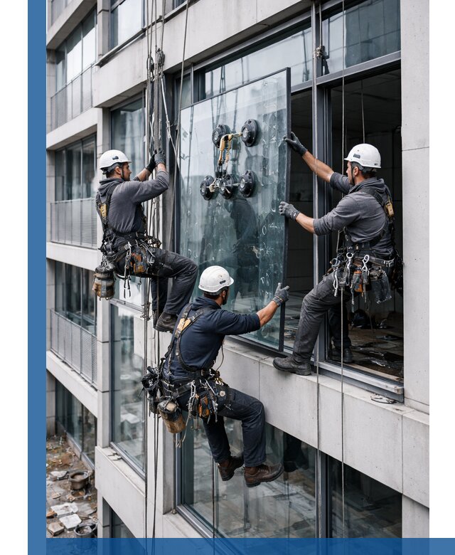 Фасадное остекление и монтаж витражей зданий в Рославле под ключ