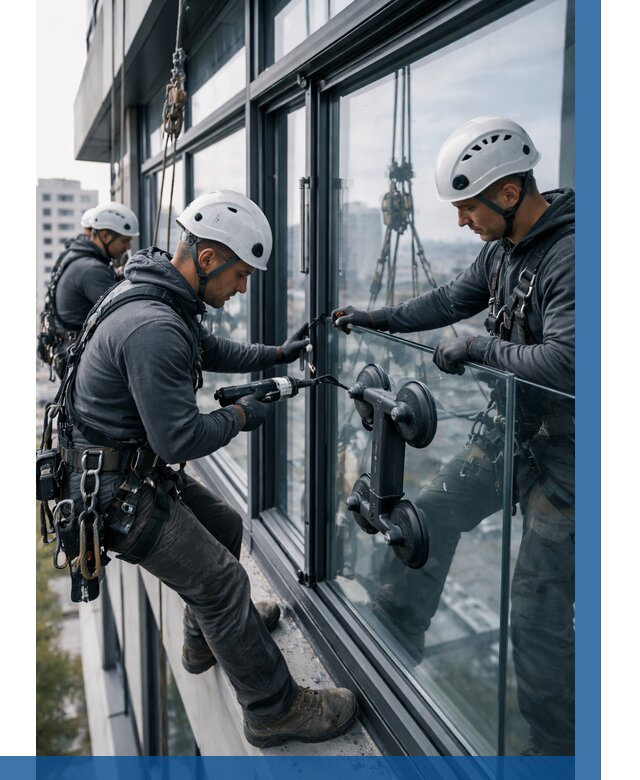 Витражное остекление зданий в Рославле от 3597 р. | ВЫСОТНИК-Рлв