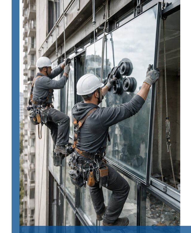 Витражное остекление фасадов и лоджий в Рославле под ключ