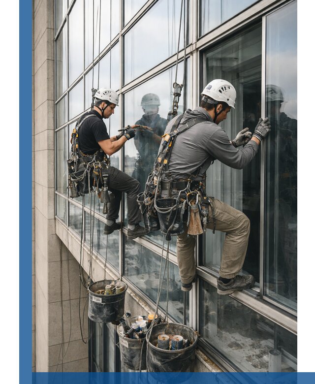 Ремонт витражных конструкций и фасадного остекления в Рославле