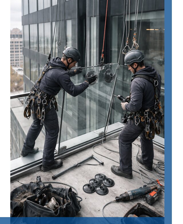 Монтаж стеклянных ограждений в Рославле от 2569 р. | ВЫСОТНИК-Рлв