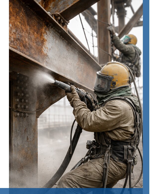 Пескоструйная очистка металлоконструкций в Рославле по 617 р. ВЫСОТНИК-Рлв