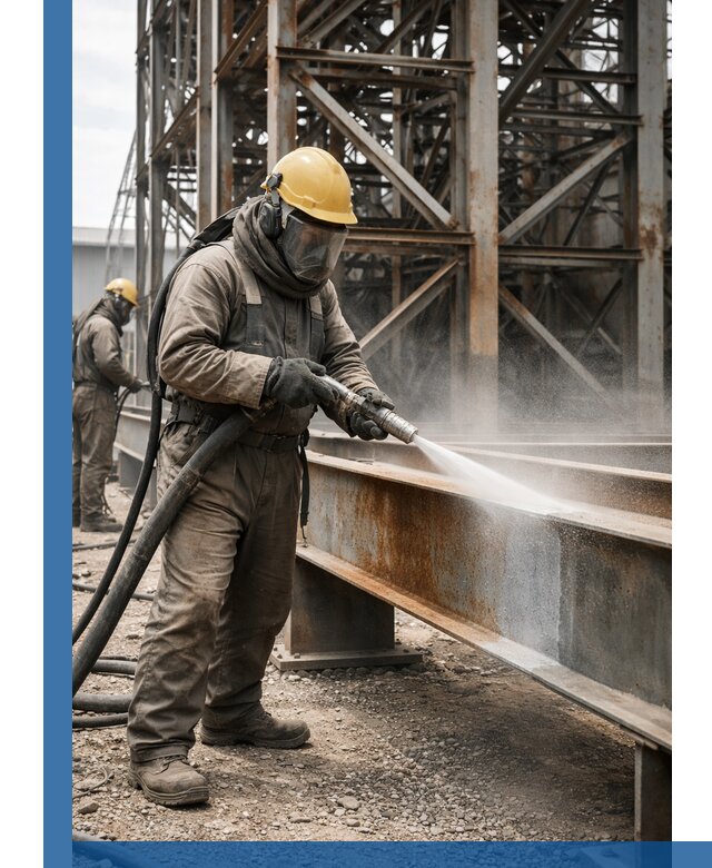 Пескоструйная очистка металлоконструкций в Рославле промышленная