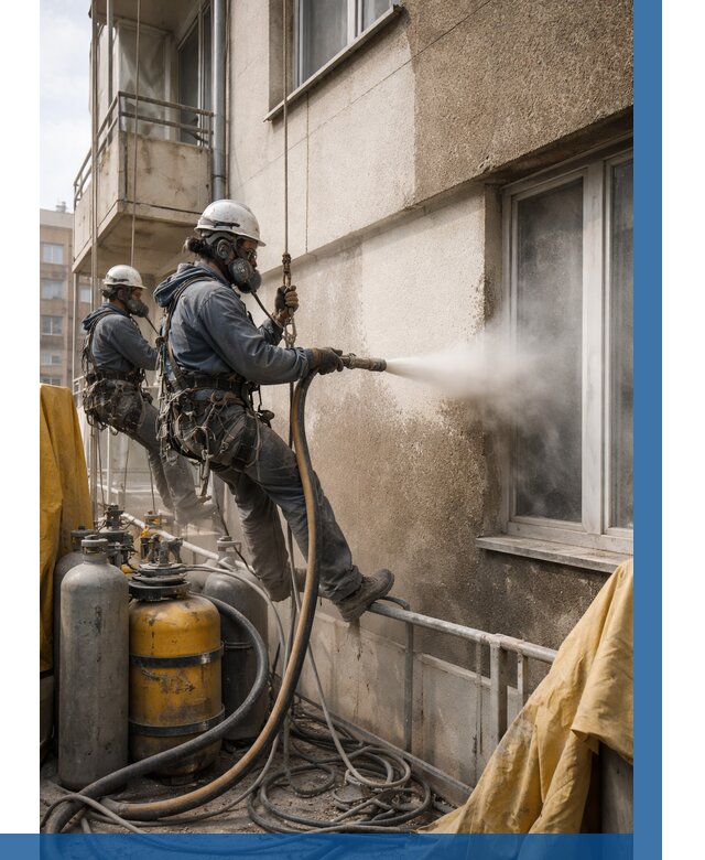 Пескоструйная очистка фасада в Рославле от 668 р. | ВЫСОТНИК-Рлв