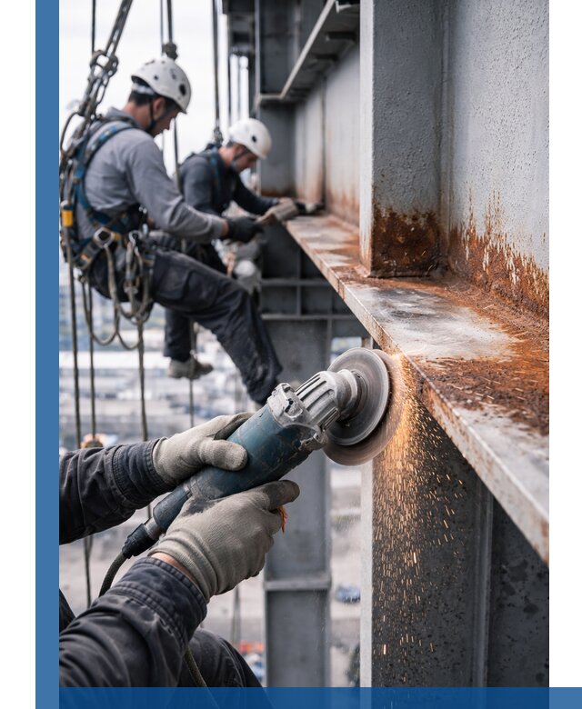 Зачистка металла от ржавчины и подготовка поверхностей в Рославле