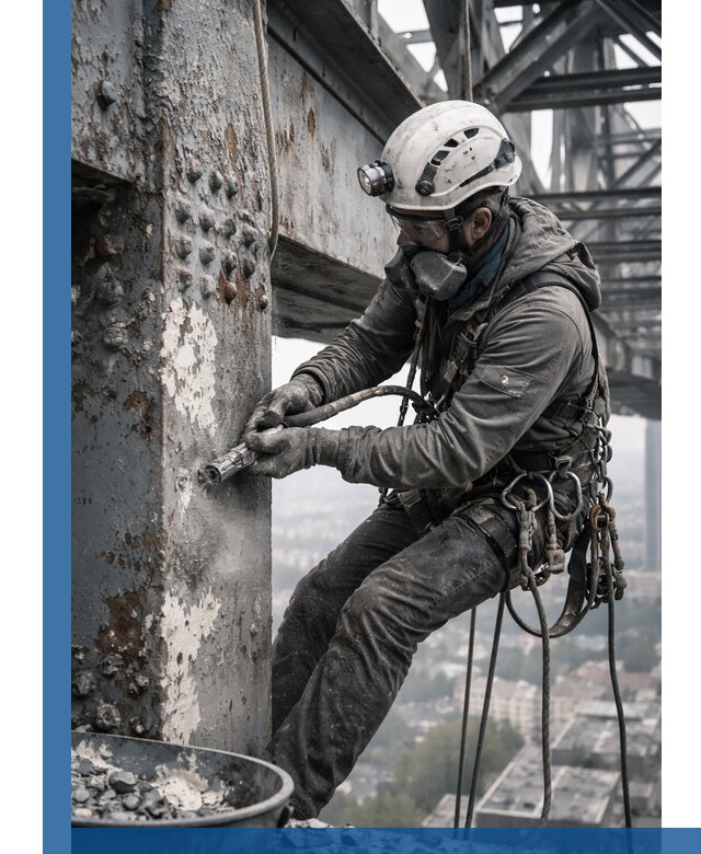 Удаление старой краски с металлических конструкций в Рославле