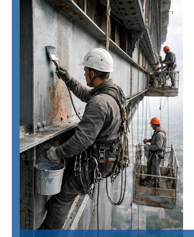 Покраска металлоконструкций на высоте в Рославле профессионально