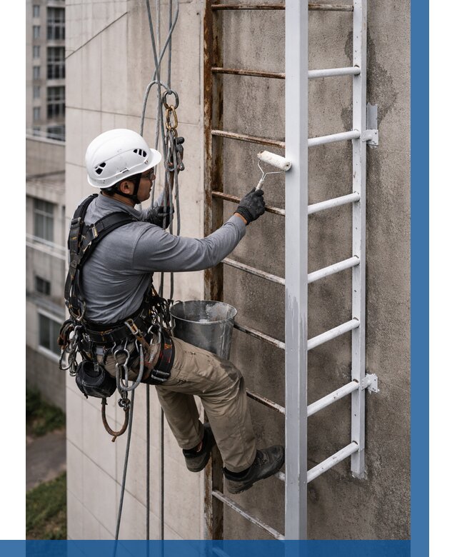 Покраска пожарных лестниц в Рославле от 4624 р. | ВЫСОТНИК-Рлв