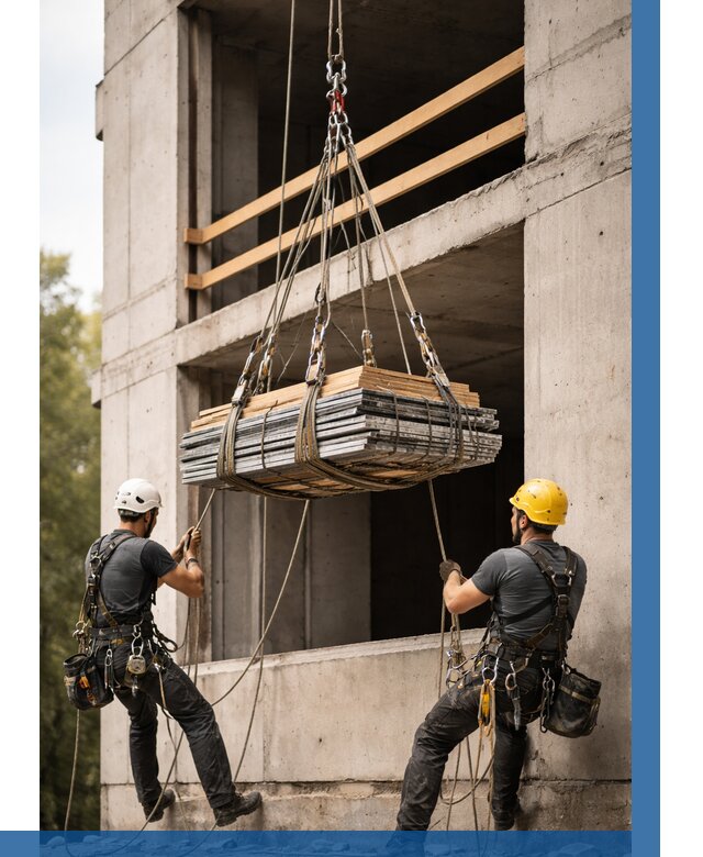 Подъем материала на этаж веревками в Рославле от 1541 р. | ВЫСОТНИК-Рлв