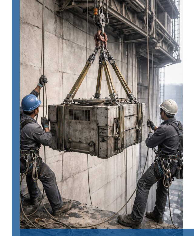 Такелажные работы на высоте, подъем и монтаж грузов в Рославле