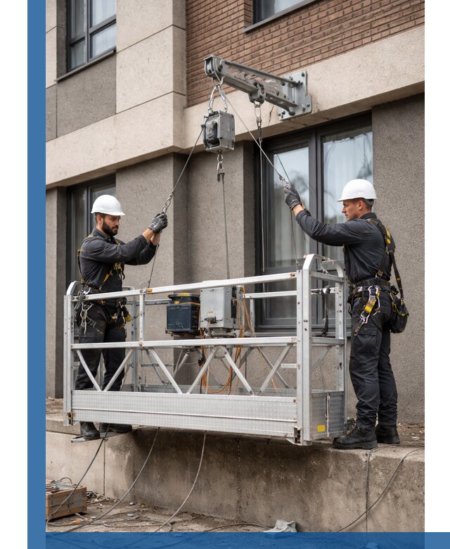 Монтаж и подъем фасадной люльки в Рославле с гарантией безопасности