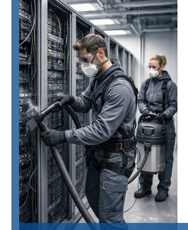 Обеспыливание серверной комнаты в Рославле, профессиональная очистка