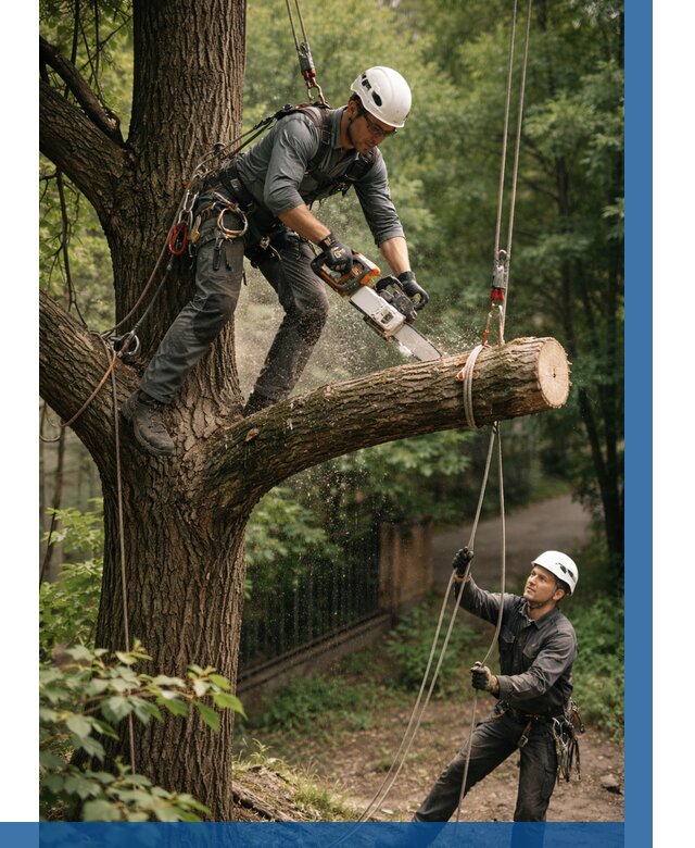 Спил деревьев альпинистами в Рославле от 8221 р. | ВЫСОТНИК-Рлв