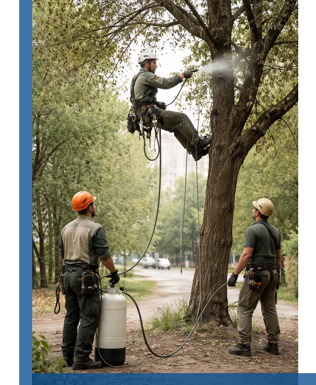 Обработка деревьев от вредителей в Рославле профессиональная защита