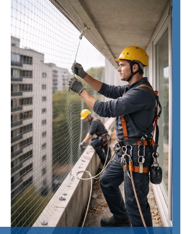 Монтаж сетки от птиц в Рославле от 4624 р. | ВЫСОТНИК-Рлв