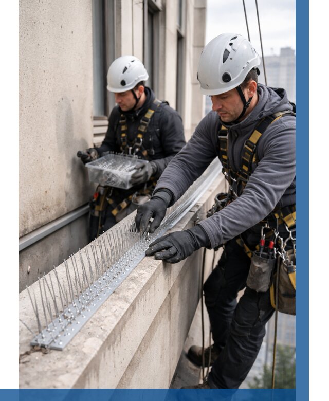 Установка шипов от птиц в Рославле от 873 р. | ВЫСОТНИК-Рлв